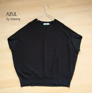 아줄 바이 마우지 프렌치 슬리브 썸머 니트 풀오버 블랙