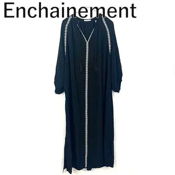 앙셴만 Enchainement 롱 원피스 자수 블랙 검정