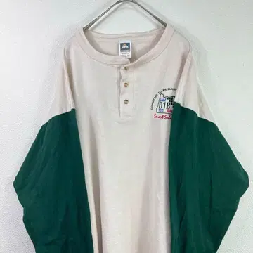 USA제 90년대 자수 헨리넥 롱T