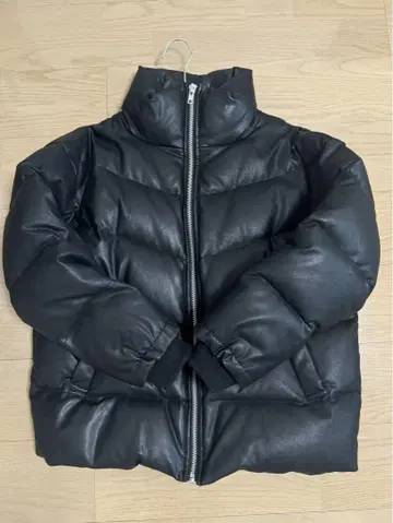 EVRIS 가죽 느낌 스탠드 다운 코트