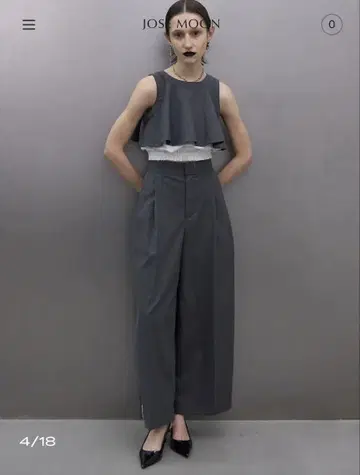 JOSE MOON SIDE LINE WIDE PANTS 그레이 팬츠