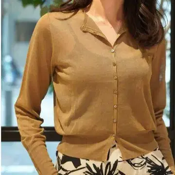 하이 트위스트 라미 크루넥 가디건