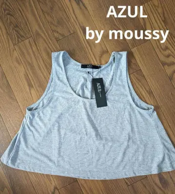미사용 새상품 AZUL by moussy 슬리브리스 그레이 S 숏 기장
