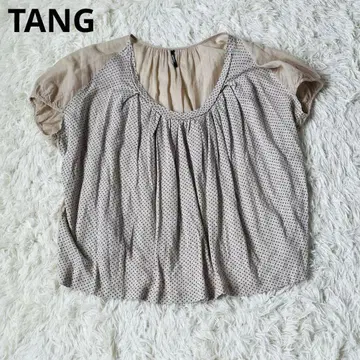 TANG 탕 린넨 코튼 도트 절개 블라우스