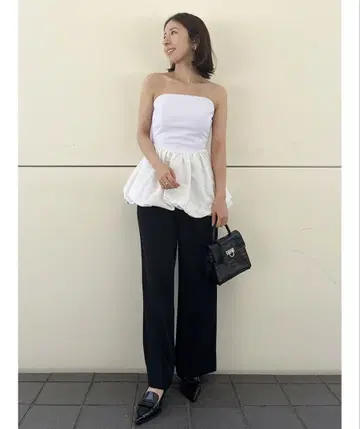 Stylevoice for xxx 페플럼 베어 탑 화이트