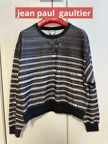jean paul gaultier 맨투맨 메이저 패턴 블랙 계열 40