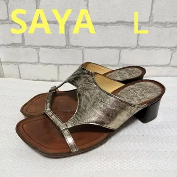 SAYA 메탈릭 실버 샌들 L 사이즈