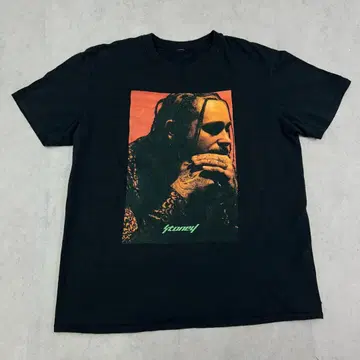 엽서 말론 Stoney 랩 탑 반팔 티셔츠 구제 의류 블랙 검정