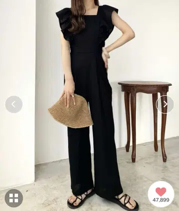백 리본 프릴 올인원