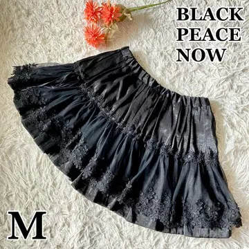 BLACK PEACE NOW 숏 기장 플레어 스커트 블랙 M