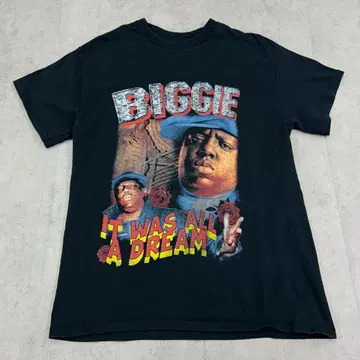 비기 BIGGIE 노토리어스 B.I.G. 티셔츠 구제 의류 블랙 검정 M