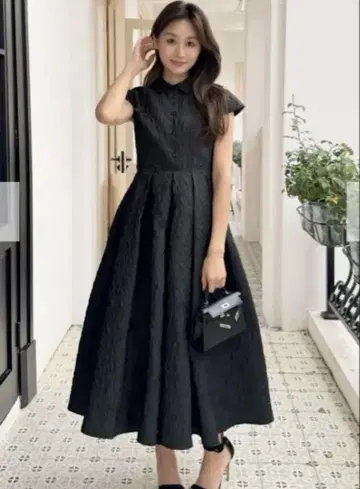 JACQUARD HEPBURN DRESS 햅번 드레스 L 사이즈