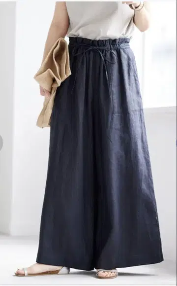 저널 스탠다드 제필 린넨 개더 팬츠 블랙