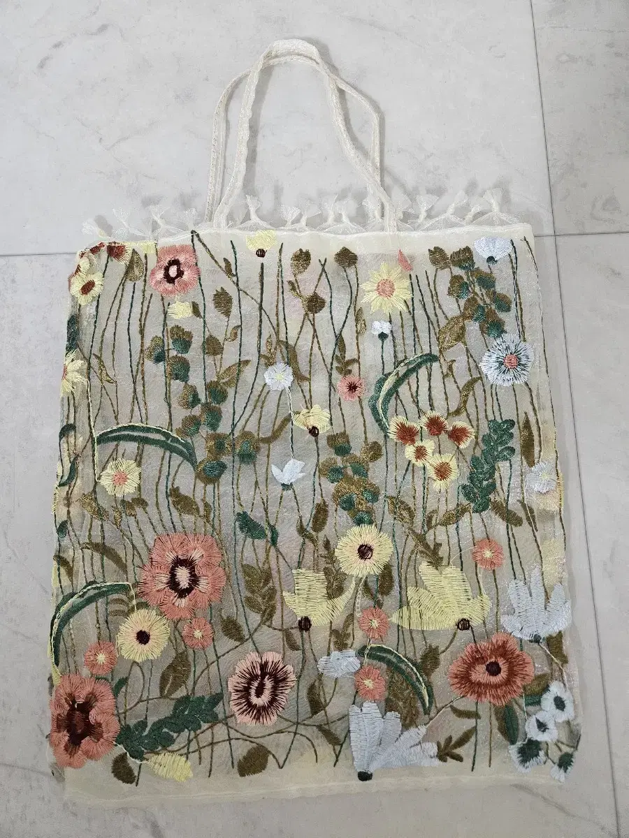 꽃자수 에코백(천국보다~)