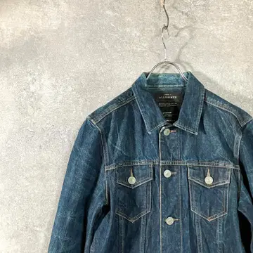 ALLSAINTS 데님 자켓 인디고 블루 데님 자켓 미들 기장