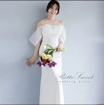 비터 스위트 화이트 오프숄더 웨딩 드레스