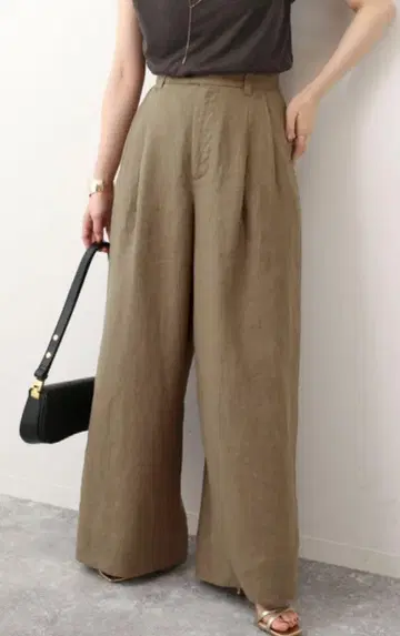 SLOBE IENA European Linen 턱 배기 팬츠