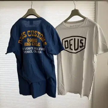 DEUS 티셔츠 2장 세트 블루 화이트 S