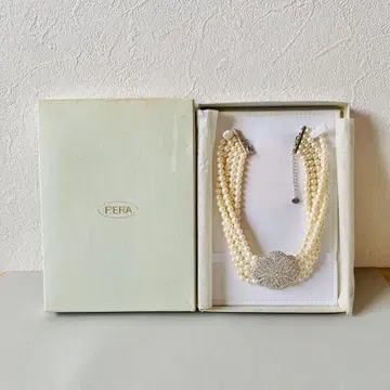 PERA 피에라 펄 화이트 초커 목걸이 수입 오드리풍