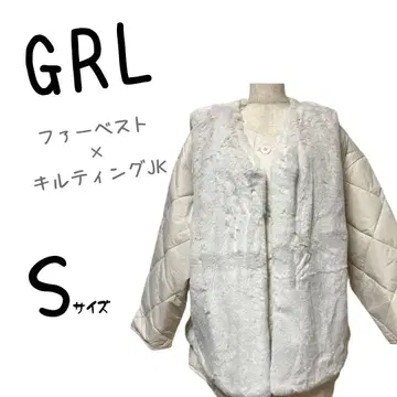 미사용 새상품 GRL 그레일 퍼 베스트 자켓 아우터 2개 세트 화이트