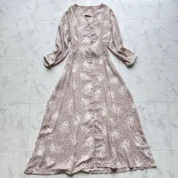 otto collection 꽃무늬 쉬폰 롱 원피스 7부 소매 S 사이즈