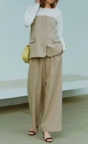 안피로 새상품 이지 치노 와이드 팬츠