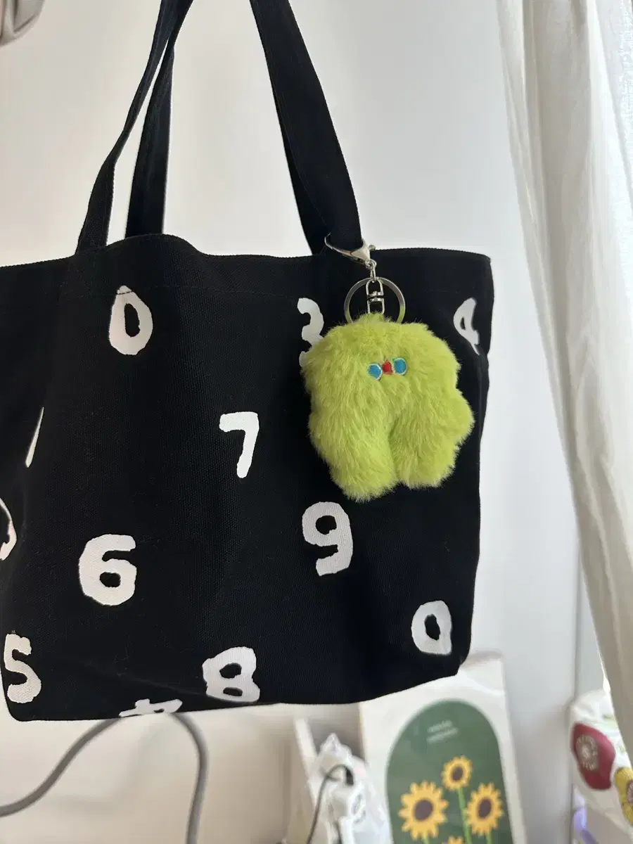 [Worn Once/Free Shipping] Sou·sou Limited Edition 20th Anniversary Tote Bag Black s: Includes Fluorescent Key Ring