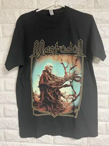 메탈 밴딩 머스트돈 ACID WASHED RIPPED 티셔츠 M