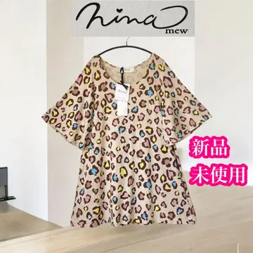 니나 뮤우 미사용 새상품 5부 소매 튜닉 일본제