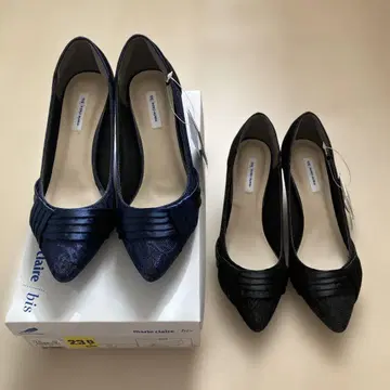 마리끌레르 네이비/블랙 하이힐/펌프스 2켤레 세트