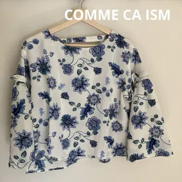 COMME CA ISM 블라우스 티셔츠 긴팔 보트넥 꽃무늬 9