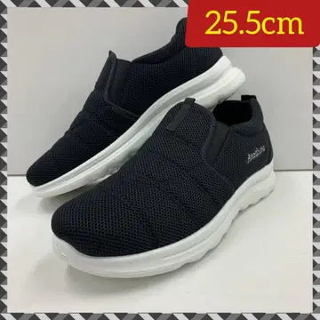 25.5cm 새상품 남성용 메쉬 통기성 우수 슬립온 블랙