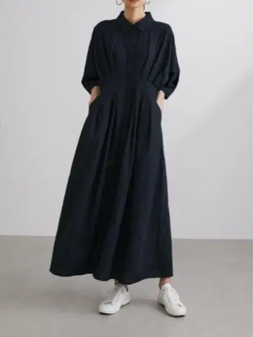 STYLE MIXER 스타일 믹서 린넨 턱 셔츠 원피스