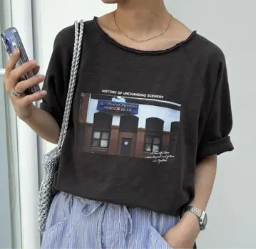 돌먼 슬리브 사진 티셔츠
