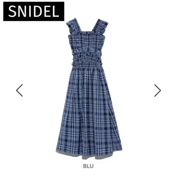 SNIDEL 셔링 체크 원피스 BLU 0