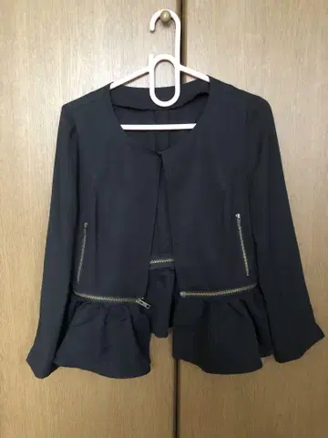 네이비 노카라 자켓