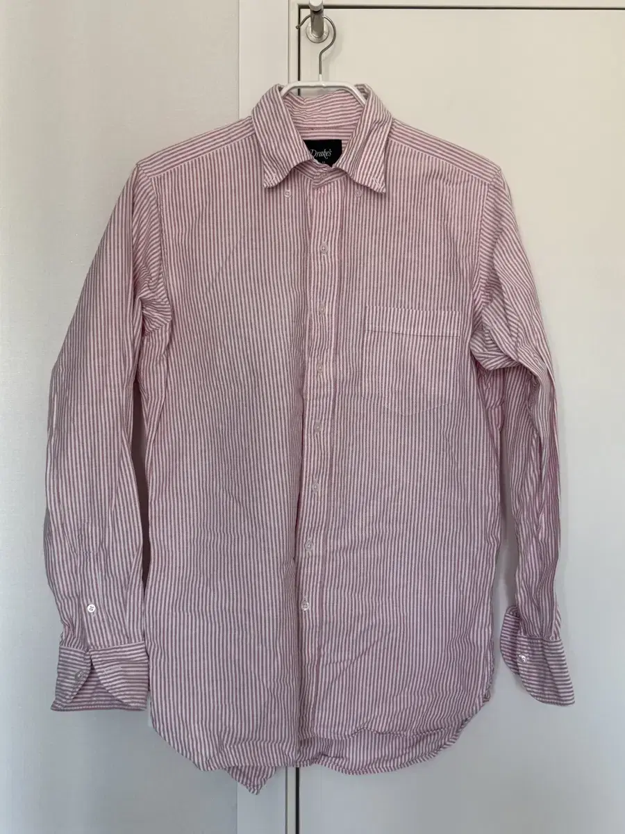 Drake's Oxford Shirt, Size 16, Red Stripe