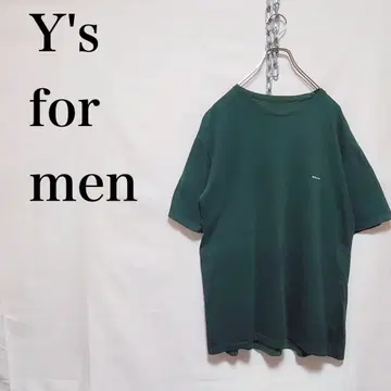 Y's for men 와이즈 다크 그린 원포인트 로고 티셔츠 구제 의류