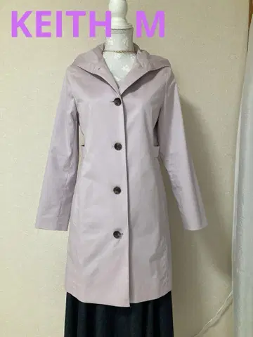 KEITH 키이스 후드 부착 트렌치코트 M 핑크 연보라
