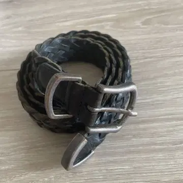 메쉬 벨트 가죽 블랙