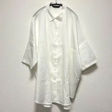 mizuiro ind 2024SS 하프 슬리브 와이드 셔츠 화이트 화이트