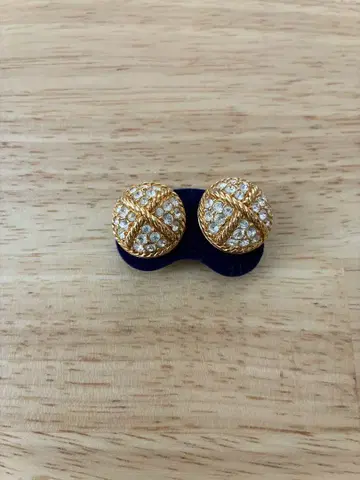 SWAROVSKI 크리스탈 버튼 라운드 크로스 빈티지 귀걸이