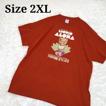 빅 사이즈] US 구제 의류 1개 프린트 티셔츠 2XL 원 포인트