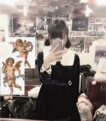 아노짱 착용 벨로아 원피스