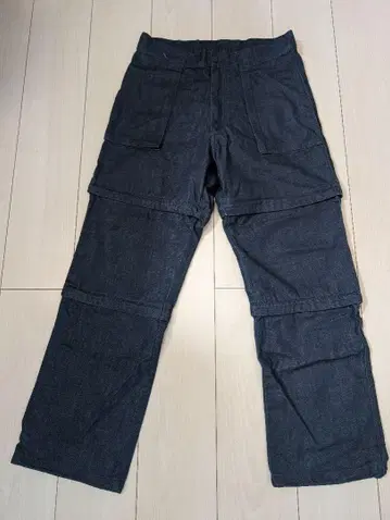 데님 카고 팬츠 다크 블루