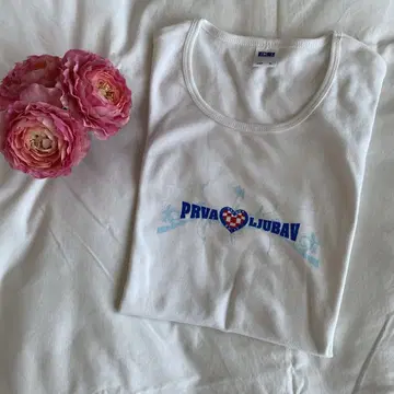 크로아티아 축구 팀 PRVA LJUBAV 반팔 티셔츠 화이트
