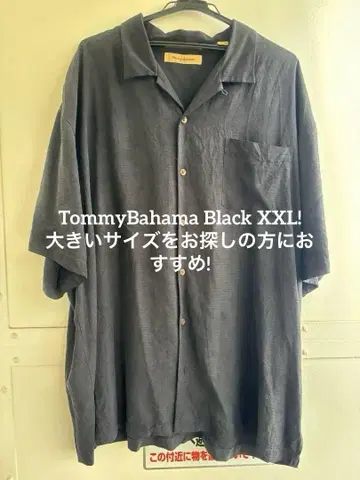 Tommy bahama 실크 오픈 카라 셔츠 블랙 2XL 빅 사이즈
