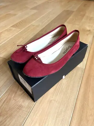 레페토 빨간색 스웨이드 발레 슈즈 38(24cm)