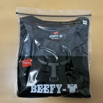 Hanes BEEF-Y-M 롱 슬리브 티셔츠 XXL 블랙