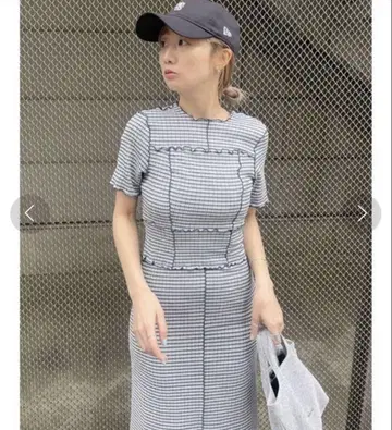 snidel 깅엄 체크 멜로 원피스